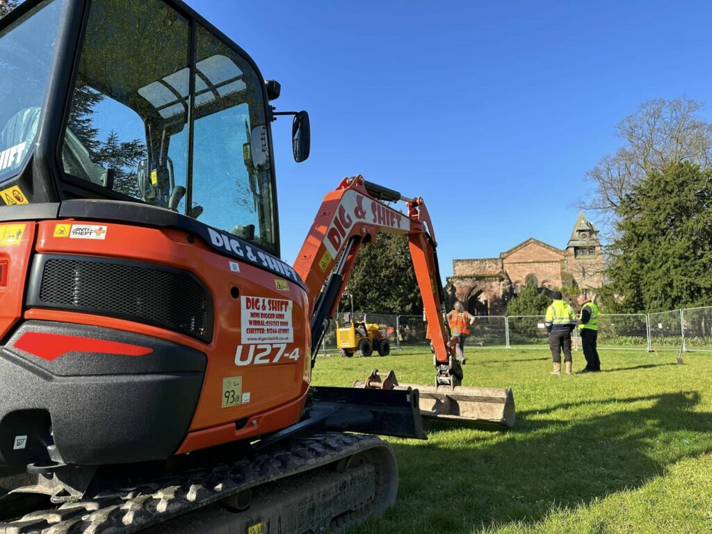 Excavation Work in Grosvenor Park Chester for the University