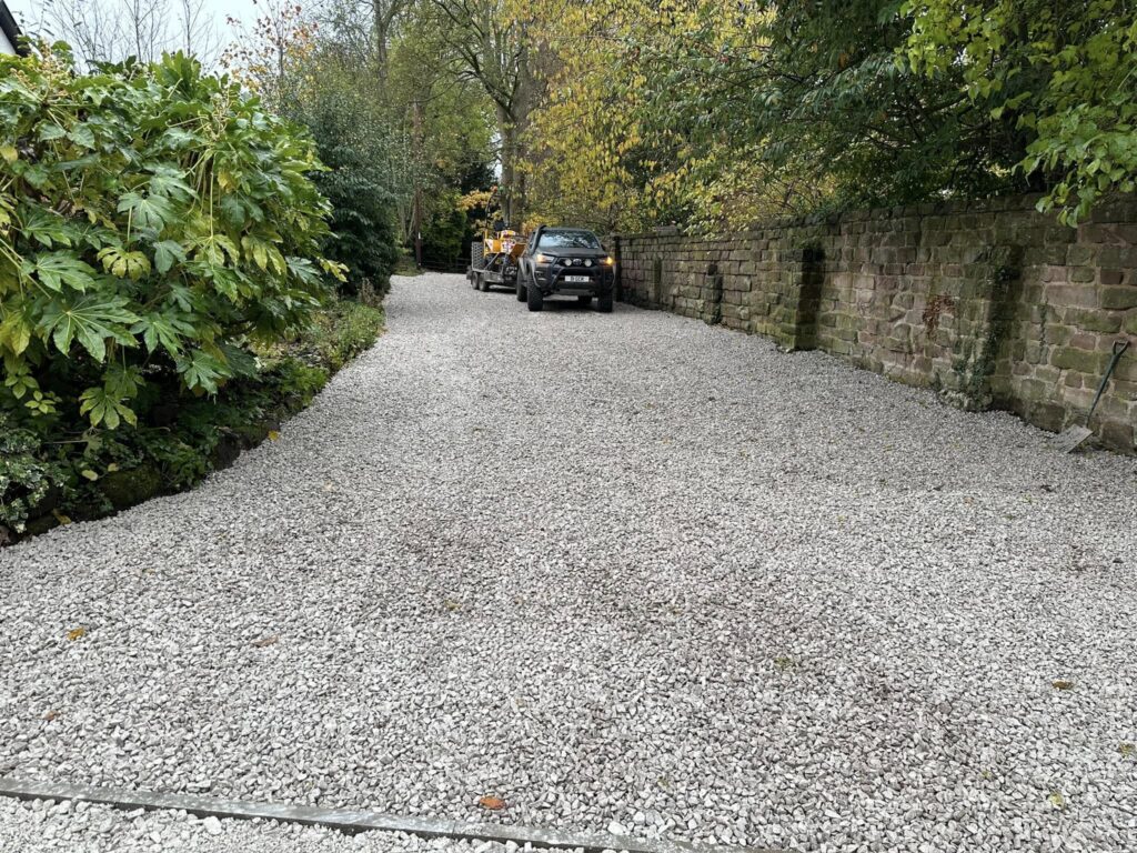 Willaston Gravel driveway installation completed by Dig and Shift groundworks experts